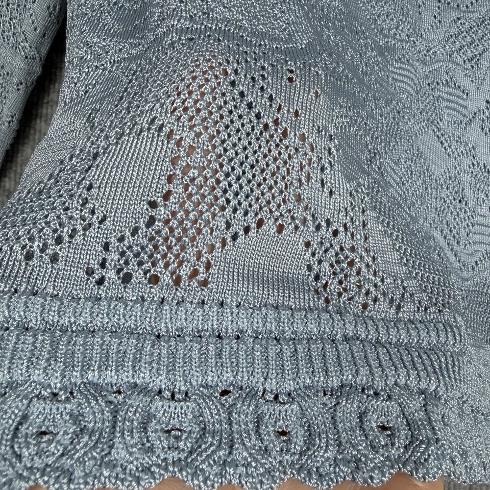 White House Black Market Size-M Womens Top Pointelle Stitch 3/4 Sleeve - Picture 11 of 11